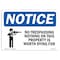 Signmission OSHA Notice Sign, 7" Height, 10" Width, No Trespassing Nothing On This Sign With Symbol, Landscape OS-NS-D-710-L-14948 - alternate 1